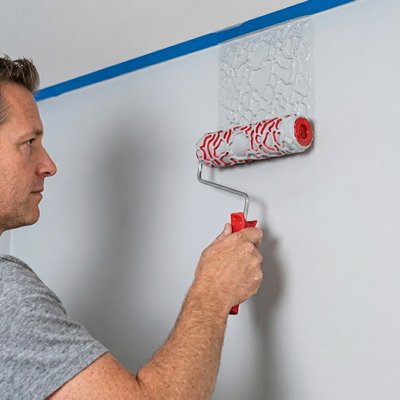 Rouleau peinture motif Texture embossée rouge